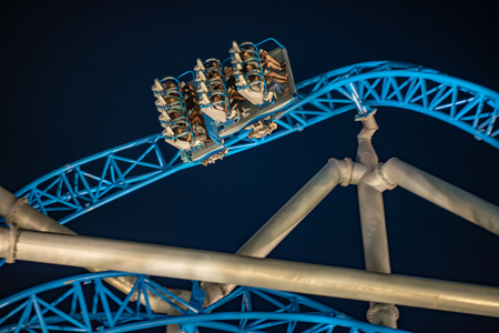 Ocean City, NJ - June 11, 2018: New GaleForce Roller Coaster on Playland Castaway Cove pier in Ocean Cityのeditorial素材