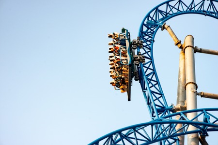 Ocean City, NJ - June 11, 2018: New GaleForce Roller Coaster on Playland Castaway Cove pier in Ocean Cityのeditorial素材