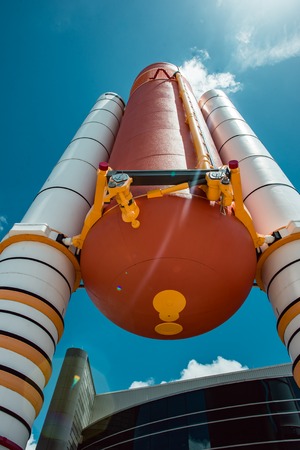 Cape Canaveral, Florida - August 13, 2018: Atlantis Space Shuttle Rocket Booster at NASA Kennedy Space Centerのeditorial素材