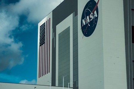 Cape Canaveral, Florida - August 13, 2018: Space Shuttle Hanger building at NASA Kennedy Space Centerのeditorial素材
