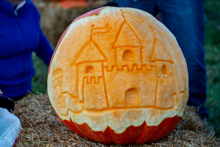 CHADDS FORD, PA - OCTOBER 18: Castle at The Great Pumpkin Carve carving contest on October 18, 2018のeditorial素材