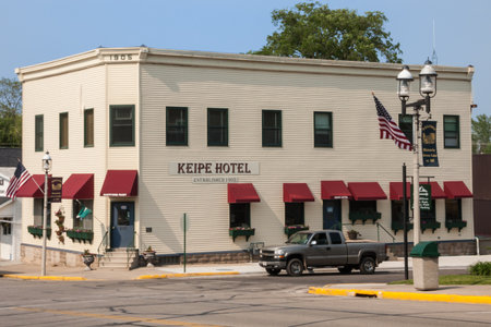Green Lake, Wisconsin, USA June 3 2011: Historic Keipe Hotel in Green Lake Wisconsin USA. This is a popular hotel for visitors to the town.のeditorial素材