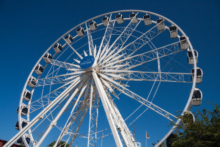 Cape Town, South Africa, February 17 2017: Cape Wheel at V&A Waterfront in Cape Town under a clear...