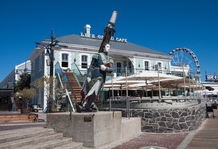 Cape Town, South Africa, February 17 2017: V&A Waterfront in Cape Town under a clear blue sky. There are many attractions at the Waterfront for both tourists and locals.のeditorial素材