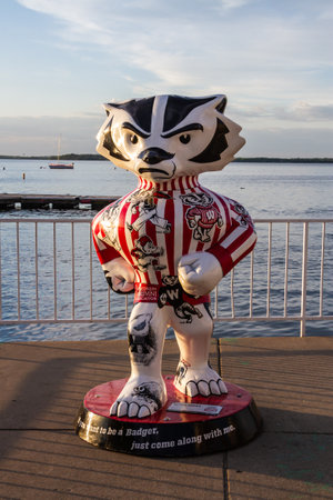 Madison, WI, USA May 16 2022: Bucky Badger Alumni statue at the University of Wisconsin Madison...