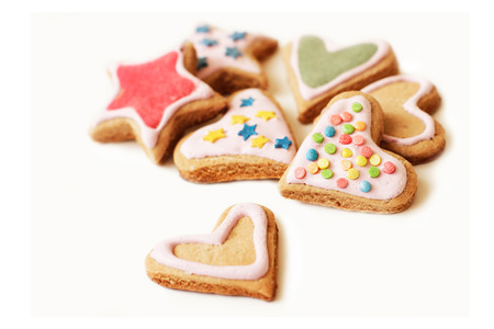 Colorful cookies for Christmas homemadeの写真素材