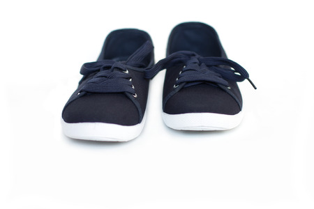 Pair of sneakers on white backgroundの写真素材