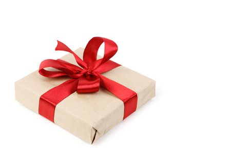Christmas gift box on white background