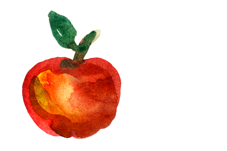 Apple painted watercolorの写真素材