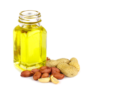 Peanut oil and peanut beansの写真素材