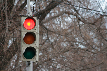 Traffic signal, red lightの写真素材