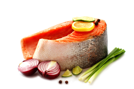 Salmon on whiteの写真素材