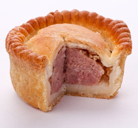 Traditional pork pie with flakey pastryの写真素材