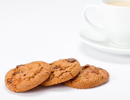 Chocolate Chip Cookies with Coffeeの写真素材