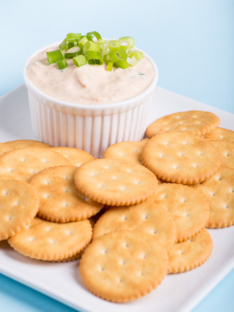 Tuna Dip with crackersの写真素材
