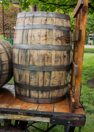 Barrel on Cart at Kentucky bourbon distillery