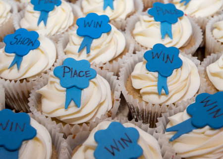 Win Place Show Cupcakes perfect for a reception before a horse racing or dog show eventの写真素材