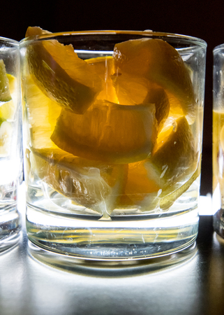 Lemons for Drinks Backlit on a bartop