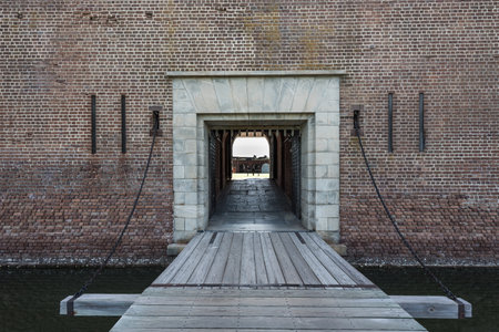 Draw Bridge at Fort Pulaski civil war monumentのeditorial素材
