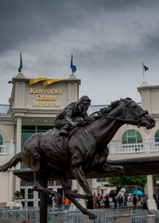 May 4, 2017: Louisville, Kentucky: Barbaro Statue and Kentucky Derby Museumのeditorial素材