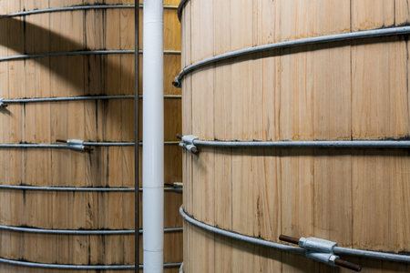 New Bourbon Mash Tanks Close Up in distillery