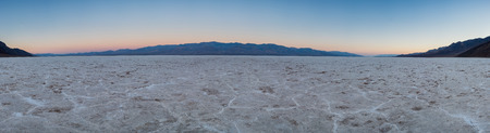 Panorama of Salt Flats at Sunrise in Death Valleyの写真素材