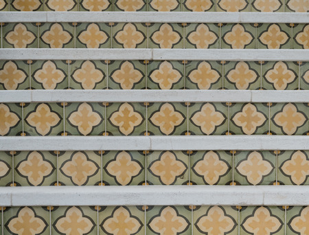 Tile Pattern on Risers of Outdoor Staircaseの写真素材