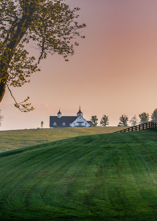 Manchester Farm Barn in the Early Morning in the Kentucky hills