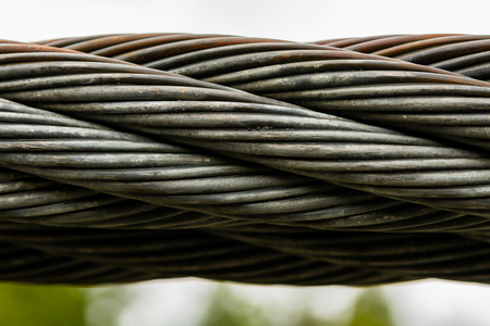 Thick Braided Wire Cable On Suspension Bridgeの写真素材