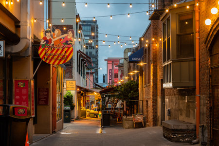 Seattle, United States: October 6, 2018: Looking Down Alley In Seattle, Washingtonのeditorial素材
