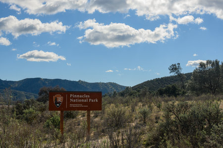Pinnacles National Park, United States: February 18, 2019: Entering Pinnacles National parkのeditorial素材
