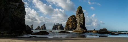 Low Tide At Shi Shi Beach on mostly sunny dayの写真素材
