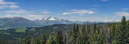 Panorama of Beartooth Mountains from Overlook in Montana