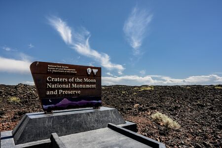 Craters of the Moon National Monument, United States: July 22, 2019: Craters of The Moon and Volcanic Rocksの写真素材