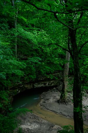 Blue Waters Creep out of River Styx Spring in Mammoth Cave