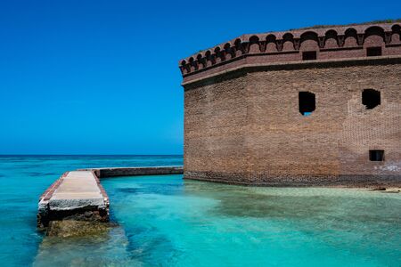 Fort Jefferson Moat And Brick Walls in Florida Keysの写真素材