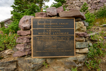 National Historic Landmark of Granite Park Chalet in Glacierのeditorial素材