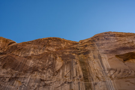 Clear Blue Sky and Sandstone Wall in Capitol Reef National Park
