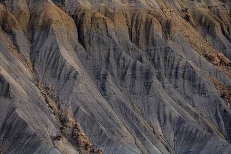 Layers of Gray Stone Make up Mountain Side in utah wilderness