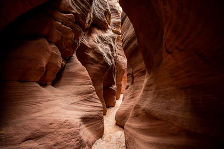 Daylight Slowly Creeps Into Wire Pass Slot Canyon in Southern Utah