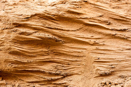 Stripes in Packed Sand in Boquilles Canyon in Big Bend National Parkの写真素材