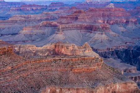 Inside Formations of the grand Canyon Below the South Rim just after sunriseの写真素材
