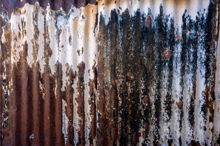 Chipping Paint And Rust On Corrugated Metal