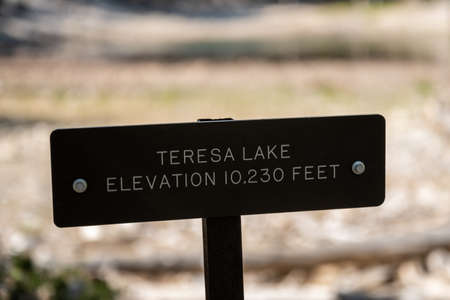 Teresa Lake Elevation Sign at landmark in Great Basin National Park