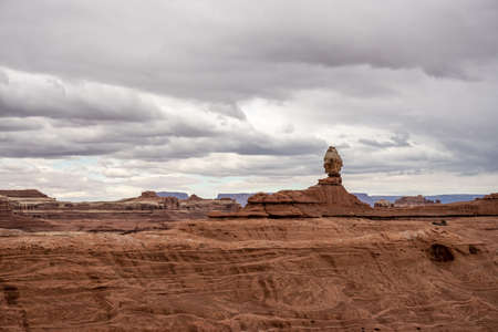 Shaman Rock Stands High Above The Ridge Along The Peekaboo Trail in Canyonlands