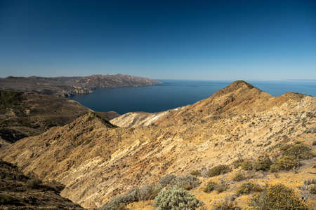 North Coast of Santa Cruz Island From High Mount in Channel Islands National Parkの写真素材