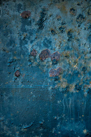 Rusty Texture of Blue Steel Door Background Texture