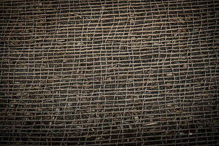 Burlap Ground Covering Texture protecting seeds that were recently plantedの写真素材