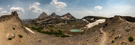 Hurricane Pass Over Schoolroom Glacier and Tarn in Grand Teton National Park