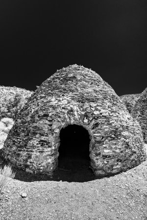Black and White Charcoal Kiln in Death valley National Parkの写真素材